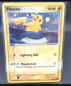 2007 Pokemon POP Series 5 Pikachu 12/17 Holo Inverted Back Error Swirl Rare NM - Image 1