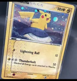 2007 Pokemon POP Series 5 Pikachu 12/17 Holo Inverted Back Error Swirl Rare NM - Image 4