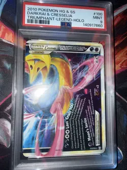 POKEMON TRIUMPHANT DARKRAI & CRESSELIA #100 LEGEND HOLO PSA 9 MINT #43130865 - Image 2
