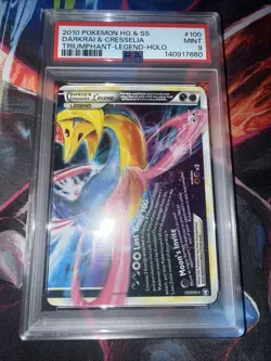 POKEMON TRIUMPHANT DARKRAI & CRESSELIA #100 LEGEND HOLO PSA 9 MINT #43130865 - Image 5