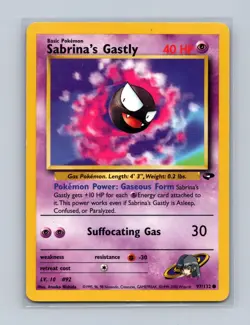 Sabrina's Gastly 97/132 Common Gym Challenge Unlimited Lightly Played - Image 1