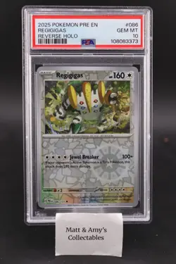 2025 POKEMON PRE EN-PRISMATIC EVOLUTIONS 086 REGIGIGAS PSA 10 Reverse Holo POP 4 - Image 1