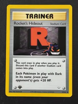 Pokemon Rocket's Hideout 63/64 Neo Revelation 1st Edition Regular Uncommon - Image 1