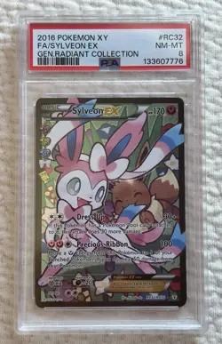 2016 Pokemon XY Generations Sylveon EX Radiant Collection RC32/RC32 PSA 8 NM-MT - Image 1
