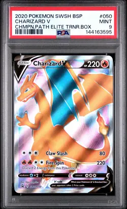 2020 POKEMON SWSH BLACK STAR PROMO #050 CHARIZARD V PSA 9 - Image 1