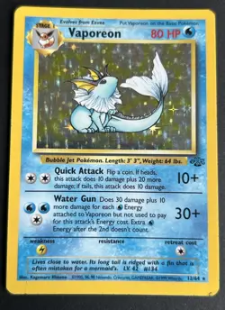 Pokemon TCG Vaporeon 12/64 Jungle Holo LP/MP - Image 1