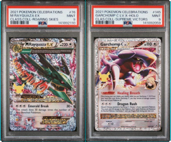 SEQUENTIAL PSA 9 M RAYQUAZA EX 76 GARCHOMP C LV. X 145 CELEBRATIONS POKEMON MINT - Image 1