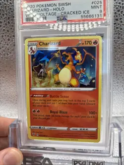 2020 POKEMON SWORD & SHIELD VIVID VOLTAGE CRACKED ICE #025 CHARIZARD-HOLO PSA 9 - Image 2