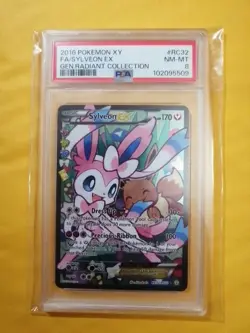 2016 Pokemon XY Generations Sylveon EX Radiant Collection RC32/RC32 PSA 8 NM-MT - Image 1
