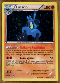 Lucario 80 ~ Rare Cosmo Holo ~ Legendary Treasures ~ Near Mint!! - Image 1