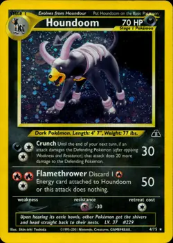HOUNDOOM 4/75 HOLO RARE NEO DISCOVERY POKEMON UNLIMITED HOLO HP - Image 1
