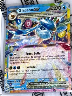 MINT GLACEON EX 2025 POKEMON PRISMATIC EVOLUTIONS DOUBLE RARE 026/131 Q3384 - Image 1