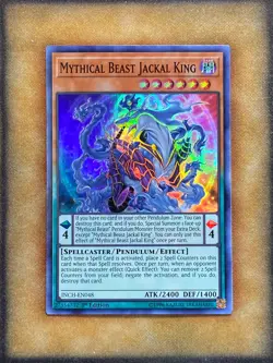 Yugioh Mythical Beast Jackal King INCH-EN048 Super Rare 1st Ed NM - Image 1