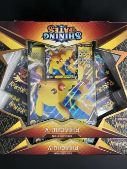 Pokemon Shining Fates Pikachu V Collection Factory Sealed Box Lot of 2 In Hand - Image 4