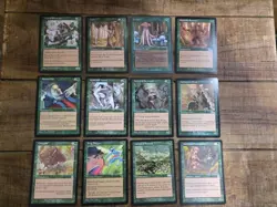 12 Green MTG Cards from Urza's Saga edition, Magic the Gathering 1998 - Image 1