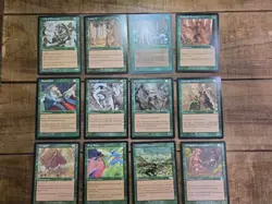 12 Green MTG Cards from Urza's Saga edition, Magic the Gathering 1998 - Image 2
