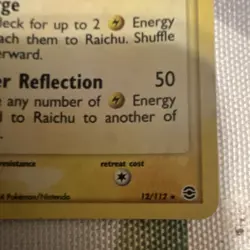 Pokemon Raichu 12/112 FireRed & LeafGreen Holo Rare Stage 1 Card 2004 English - Image 2