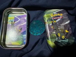 Umbreon Prismatic Evolutions Mini Tin Empty Card, Coin And Tin Only! - Image 1