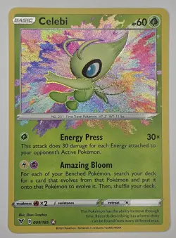 Celebi Holo Pokemon TCG Card 009/185 Vivid Voltage Amazing Rare NM Condition - Image 1