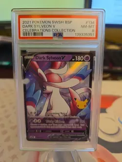 PSA 8 Dark Sylveon V SWSH BSP #134 Celebrations Collection Promo Cards Holo - Image 1