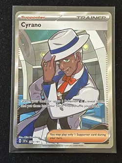 Pokemon TCG Surging Sparks Cyrano Ultra Rare Holo Card 230/191 - Image 1
