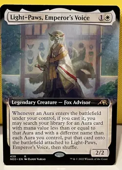 Light-Paws, Emperor's Voice Kamigawa:Neon Dynasty LP MTG EXTENDED ART - Image 1