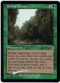 MTG *Sylvan Library (Retro Frame) Foil X1* (NM) 350 Dominaria Remastered Magic - Image 1