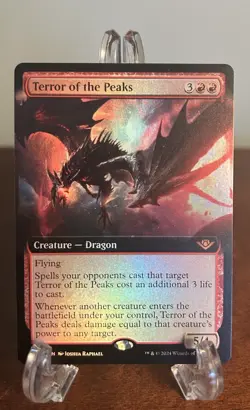 MTG Terror of the Peaks EXTENDED ART Foil Outlaws of Thunder Junction NM OTJ - Image 1