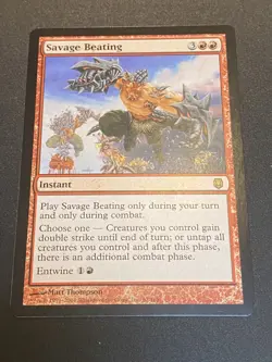2004 WotC MAGIC the Gathering DARKSTEEL unplayed mint rare SAVAGE BEATING - Image 1