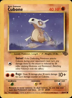 Cubone 50/64 Unlimited - Pokemon Jungle - HP - Image 1