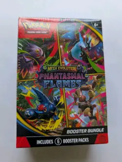 Pokemon TCG Mega Evolution Phantasmal Flames Booster Bundle Sealed 6 Packs - Image 1