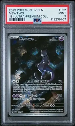 2023 POKEMON SVP EN-SV BLACK STAR PROMO #052 MEWTWO 151 ULTRA-PREMIUM COLL PSA 9 - Image 1