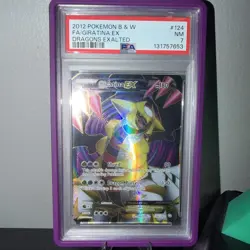 Pokemon 2012 Black White Exalted Dragons #124 Full Art Giratina EX, PSA 7 - Image 1