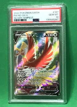 PSA 10 GEM Mint Ho-Oh V 187/195 FULL ART HOLO Silver Tempest Pokemon SWSH TCG - Image 3