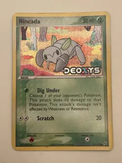 Pokemon TCG Nincada Deoxys 67/107 Reverse Holo Common Basic English 50 HP 2005 - Image 1