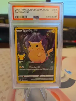 2021 POKEMON CELEBRATIONS #005 FULL ART/PIKACHU PSA 7 - Image 1