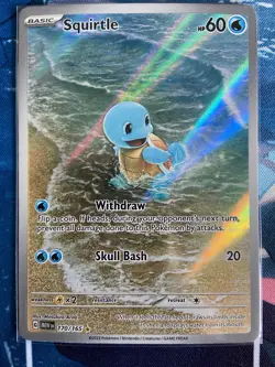 Pokemon Squirtle 170/165 Illustration Rare Full Art Holo Scarlet & Violet 151 - Image 1
