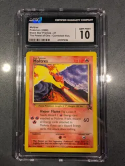 CORRECTED Moltres # 21 Pokemon Black Star Promo WOTC 2000 CGC 10 Gem Mint - Image 1