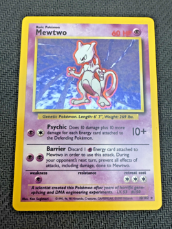 1999 MEWTWO 10/102 BASE SET HOLO RARE POKEMON TCG - Image 1