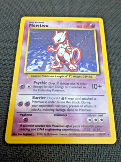 1999 MEWTWO 10/102 BASE SET HOLO RARE POKEMON TCG - Image 3
