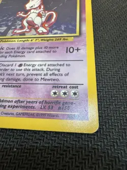 1999 MEWTWO 10/102 BASE SET HOLO RARE POKEMON TCG - Image 5