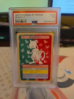 Pokemon Topsun Mewtwo Blue Back Japanese #150 PSA 1 - Image 1