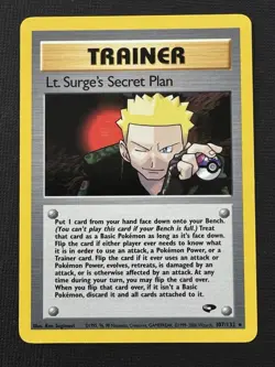 Pokemon Lt. Surge's Secret Plan 107/132 Gym Challenge Regular Rare Trainer - Image 1