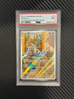 PSA 9 Mimikyu - 075 (Pokemon Center Exclusive) Sv: Paldean Fates Promo Card - Image 1
