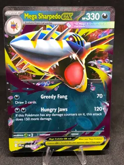 Pokemon TCG Mega Sharpedo Ex 061/094 Phantasmal Flames Double Rare Holo NM - Image 1