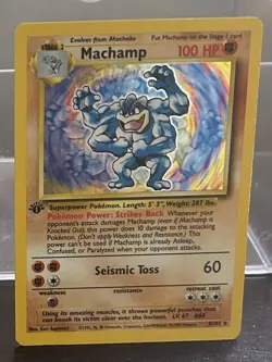 Pokemon TCG Machamp Base Set 8/102 Holo 1st Edition Holo Rare - Image 1