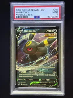 POKEMON 2022 Promo V Heroes Tins UMBREON V SWSH #203 PSA 9 Mint RARE - Image 1
