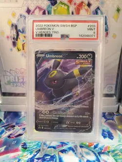 PSA 9 MINT - Umbreon V #203 - 2022 Pokemon TCG Swsh Black Star Promo - Image 1