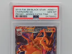 POKEMON SM BLACK STAR PROMO HIDDEN FATES TINS SM211 CHARIZARD GX PSA 10 - Image 2