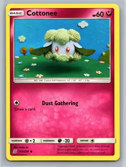 Cottonee 143/236 Unified Minds Sun Moon Fairy Basic Dust Gathering Common - Image 1